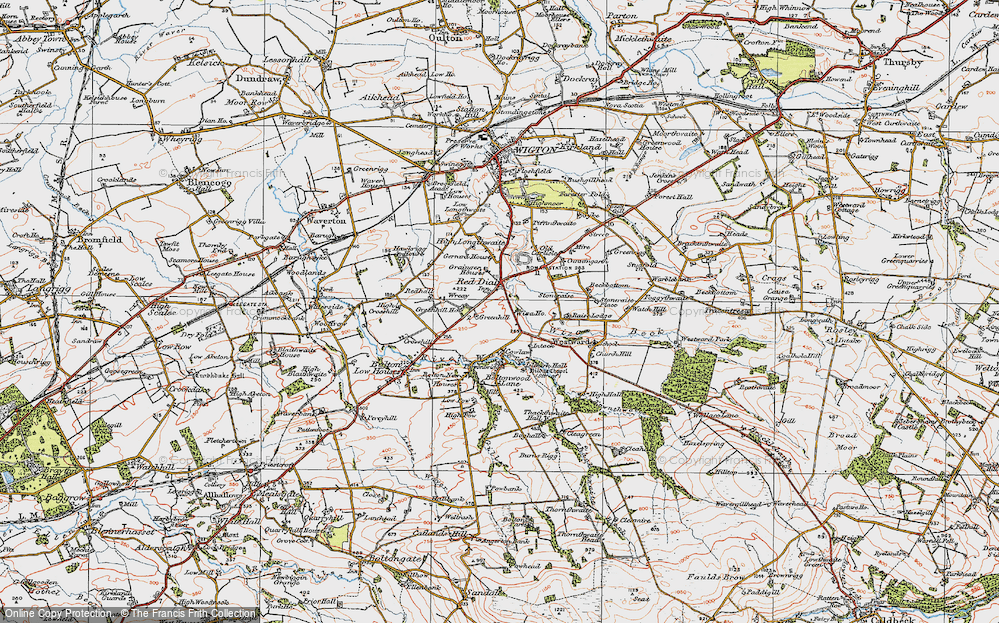 Old Map of Historic Map covering Wiza Beck in 1925