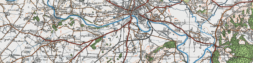 Old map of Red Hill in 1920