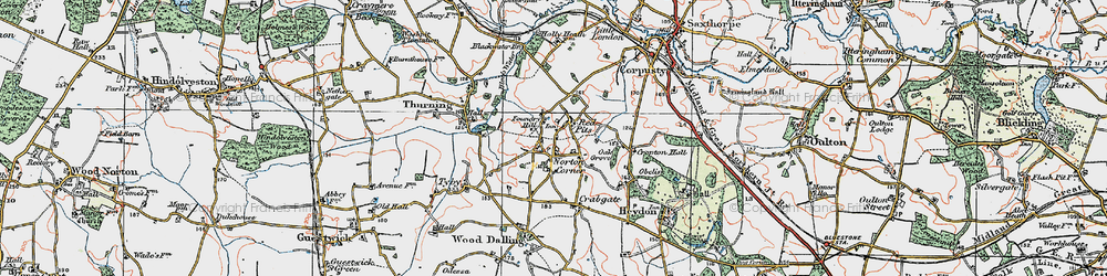 Old map of Red Pits in 1921