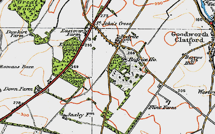 Old map of Red Rice in 1919