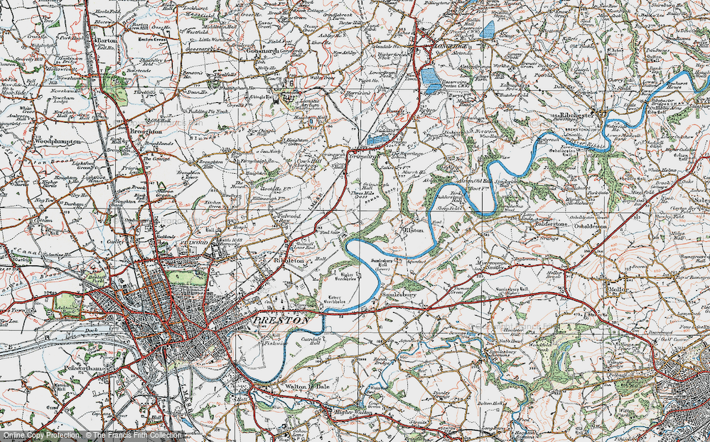 Old Map of Red Scar, 1924 in 1924