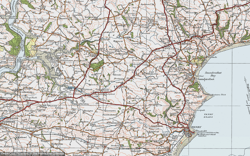 Old Map of Redberth, 1922 in 1922