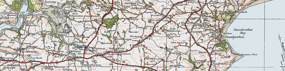Old map of Redberth in 1922