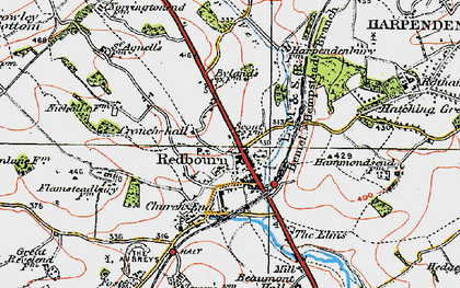 Old map of Redbourn in 1920