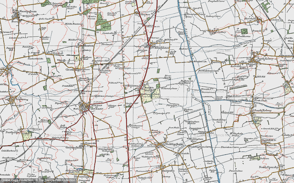 Old Map of Redbourne, 1923 in 1923