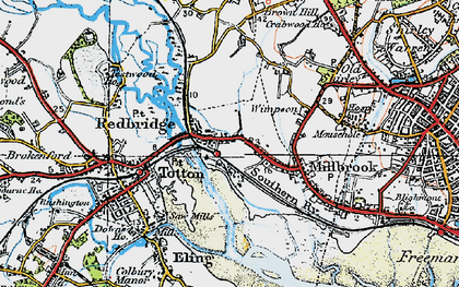 Old map of Redbridge in 1919