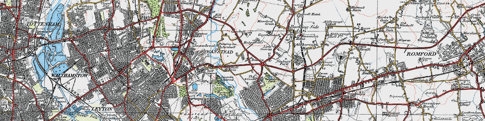 Old map of Redbridge in 1920