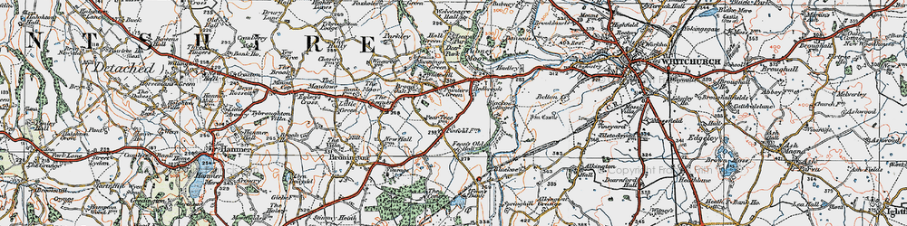 Old map of Redbrook in 1921
