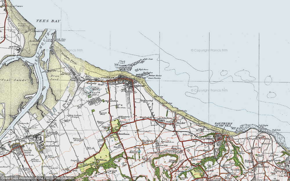 Old Map of Redcar, 1925 in 1925