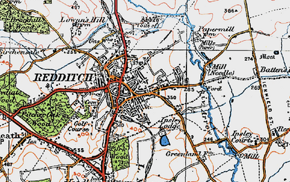 Old map of Redditch in 1919