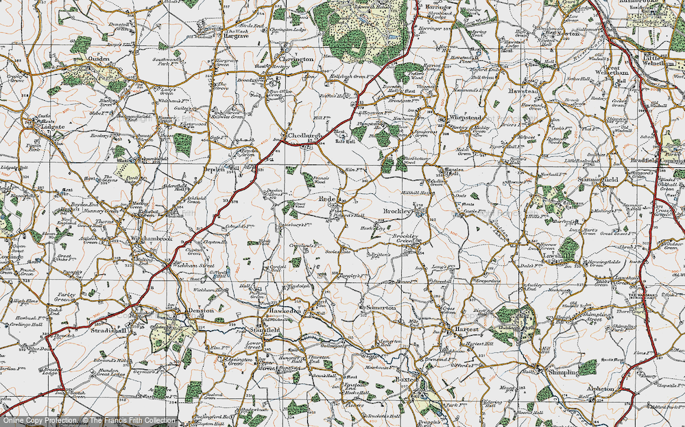 Old Map of Rede, 1921 in 1921