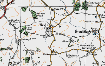 Old map of Rede in 1921
