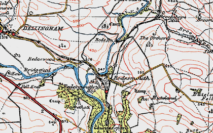 Old map of Bridgeford in 1925