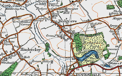 Old map of Redgrave in 1920