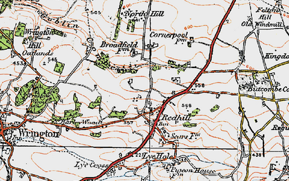 Old map of Redhill in 1919