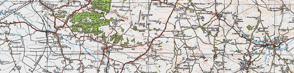 Old map of Barley Wood in 1919