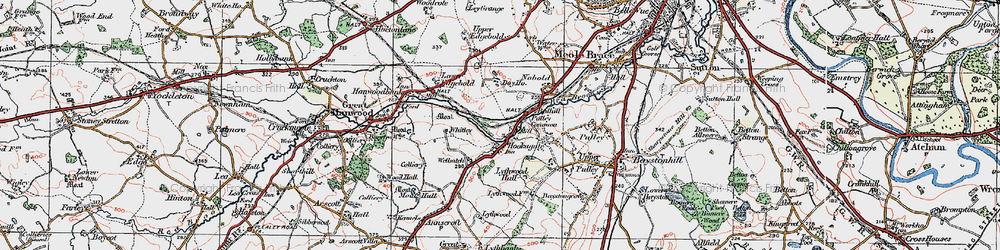 Old map of Redhill in 1921
