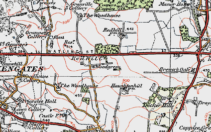 Old map of Woodhouse, The in 1921