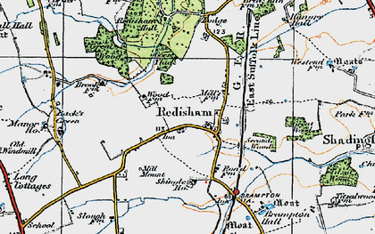 Old map of Redisham in 1921