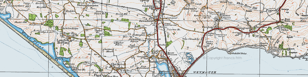 Old map of Redlands in 1919