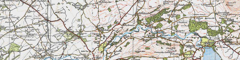 Old map of Wood Hall Fm in 1925