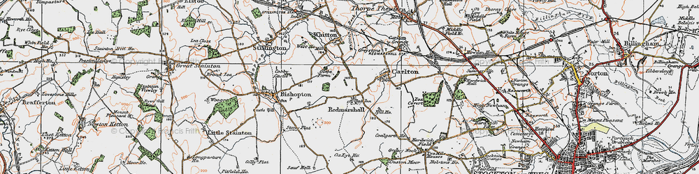 Old map of Redmarshall in 1925