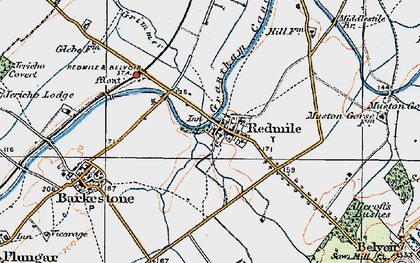 Old map of Redmile in 1921