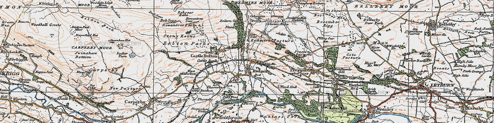 Old map of Redmire in 1925