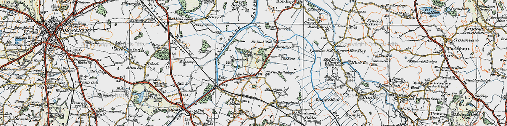 Old map of Buildings, The in 1921