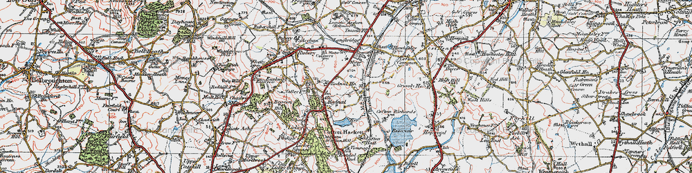 Old map of Rednal in 1921