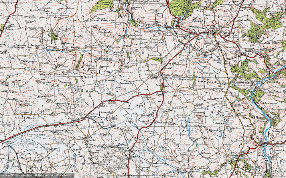 Old Map of Redtye, 1919 in 1919