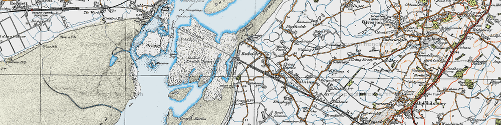 Old map of Binn Wall, The in 1919