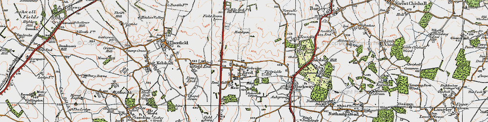 Old map of Reed in 1920
