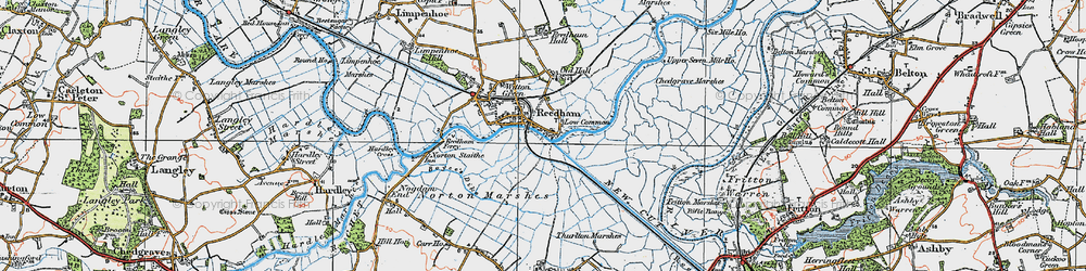Old map of Reedham in 1922