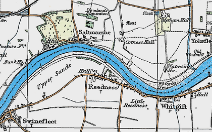 Old map of Reedness in 1924