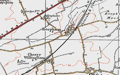 Old map of Reepham in 1923