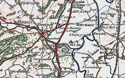 Old map of Garthmyl in 1921