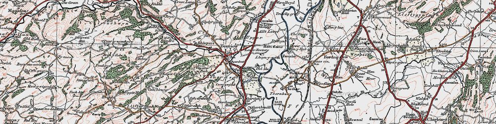Old map of Brithdir Hall in 1921
