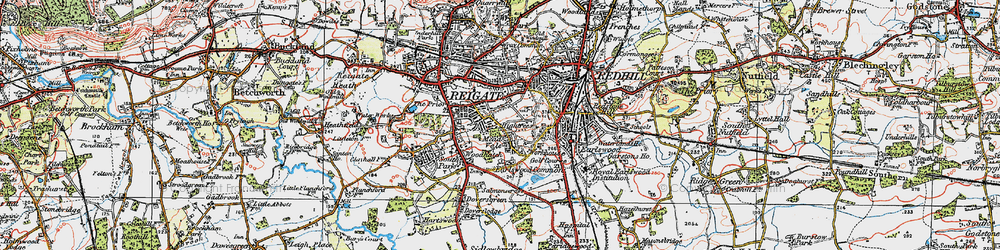 Old map of Reigate in 1920
