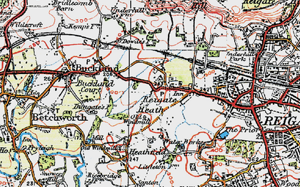 Old map of Reigate Heath in 1920