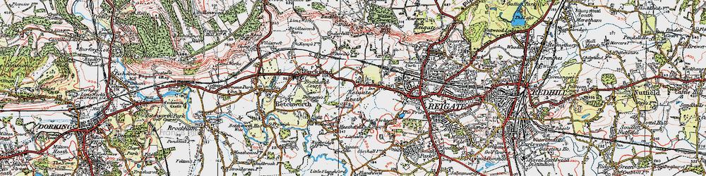 Old map of Reigate Heath in 1920