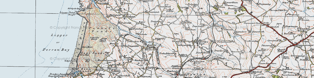 Old map of Trescowthick in 1919