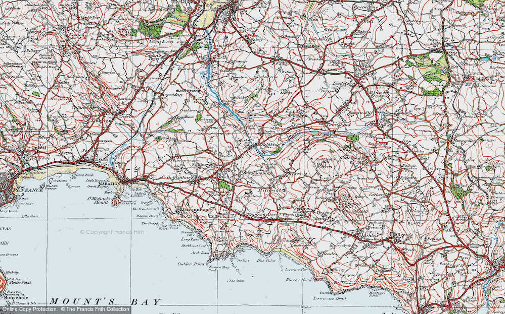 Old Map of Relubbus, 1919 in 1919