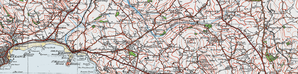 Old map of Relubbus in 1919