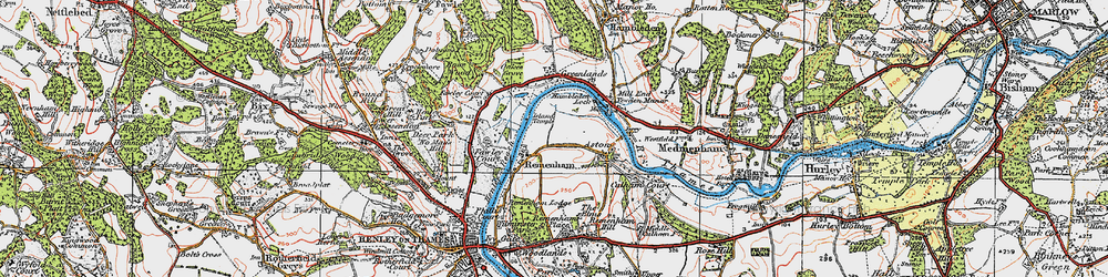 Old map of Remenham in 1919
