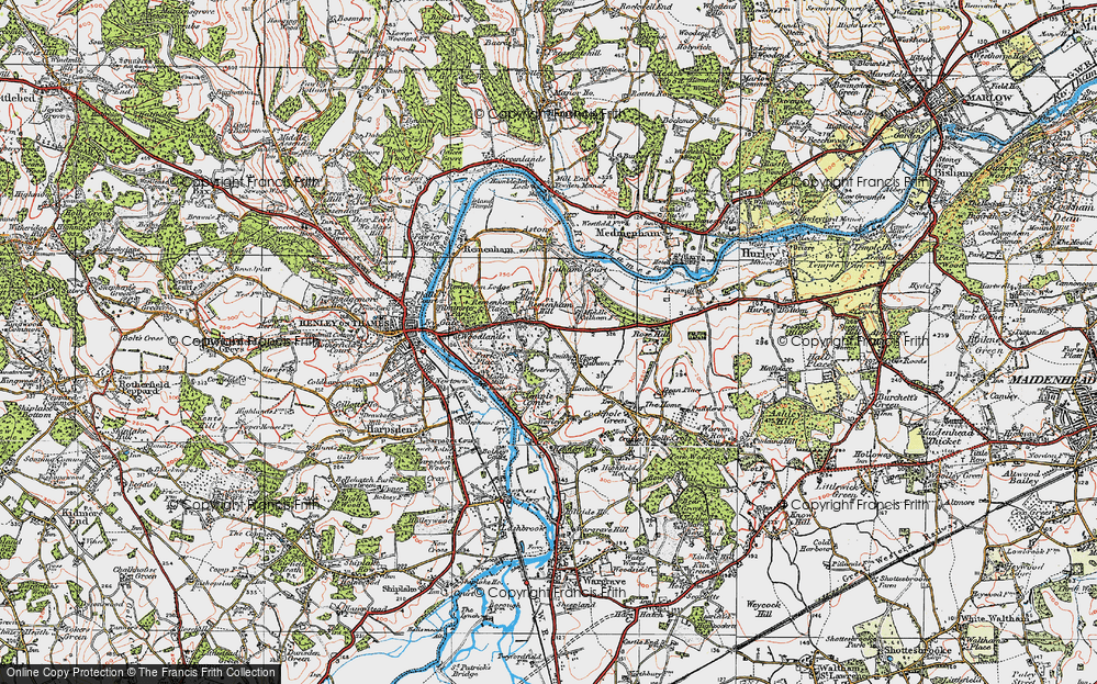 Old Map of Remenham Hill, 1919 in 1919