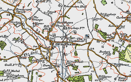 Old map of Rendham in 1921