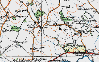 Old map of Renhold in 1919