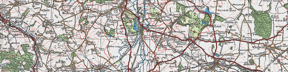 Old map of Renishaw in 1923