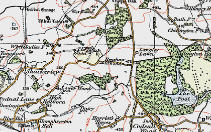 Old map of Wigmore Wood in 1921